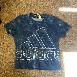 Adidas Blue Short Sleeve Tee with Graphic Design